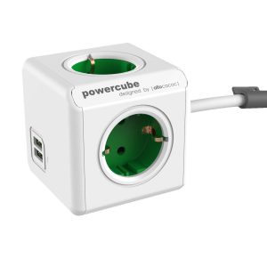 ALLOCACOC PowerCube Extended USB - Πολύμπριζο - Πράσινο 1406GN/DEEUPC