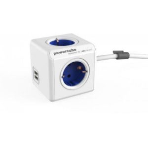 ALLOCACOC PowerCube Extended USB - Πολύμπριζο - Μπλε 1406BL/DEEUPC