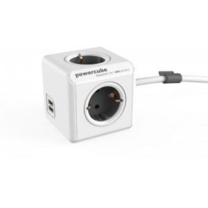 ALLOCACOC PowerCube Extended USB - Πολύμπριζο - Γκρι 1406GY/DEEUPC