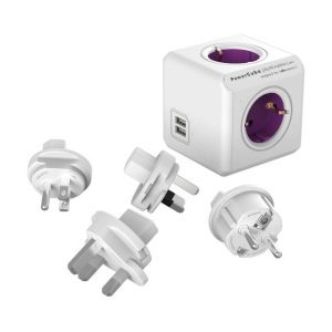 ALLOCACOC PowerCube ReWirable USB + 4x plugs Mωβ Πολύμπριζο 1700/DERUPC